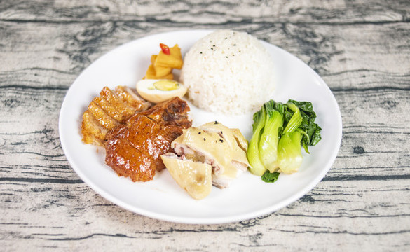 港式三拼飯