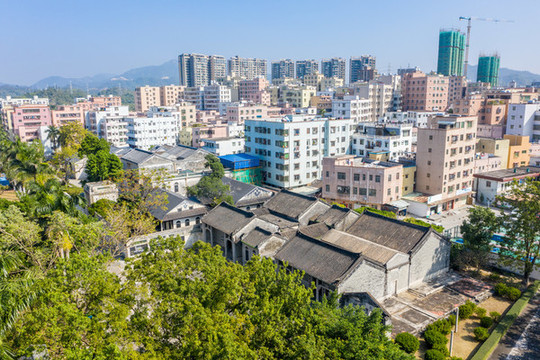 航拍廣東珠海梅溪牌坊旅游區(qū)