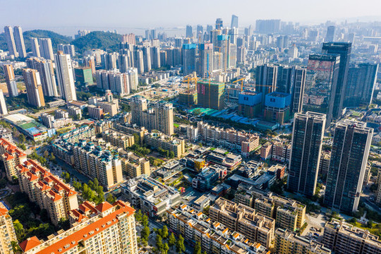 航拍廣東珠海香洲區(qū)城市風(fēng)光
