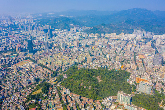 航拍廣東珠海香洲區(qū)街景