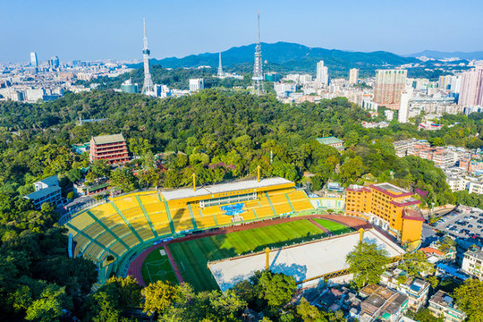 航拍廣東廣州越秀山體育場(chǎng)