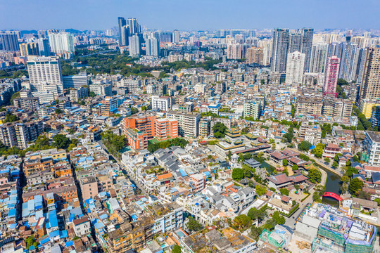 航拍廣州西關(guān)永慶坊旅游區(qū)