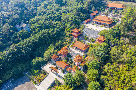 航拍廣東廣州南沙天后宮