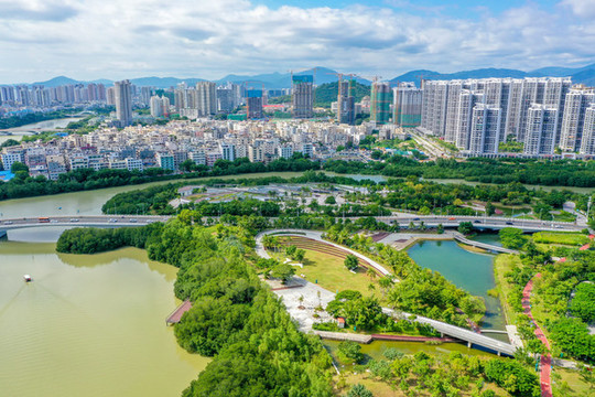 航拍海南三亞豐興隆生態(tài)公園