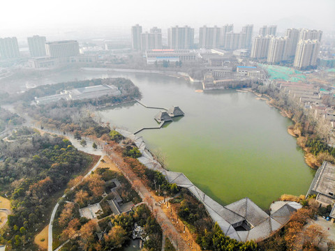航拍徐州水下兵馬俑博物館外景