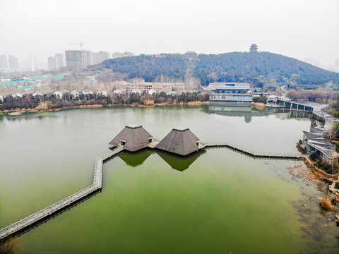 航拍徐州水下兵馬俑博物館外景