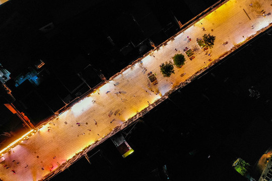航拍福建廈門中山路步行街夜景