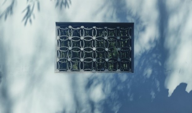 中式園林鏤空竹影花窗