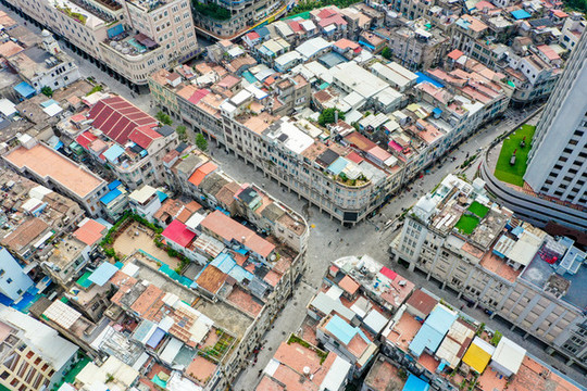 航拍福建廈門(mén)中山路步行街區(qū)