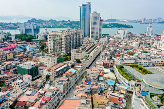 航拍福建廈門中山路步行街區(qū)