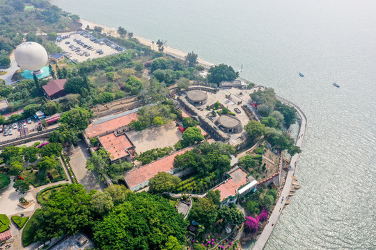 航拍福建廈門(mén)胡里山炮臺(tái)
