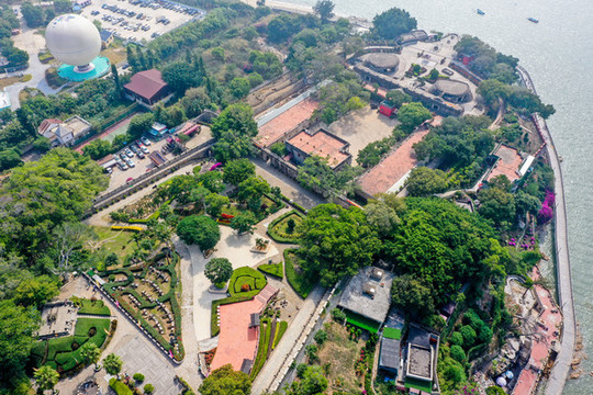 航拍福建廈門胡里山炮臺(tái)