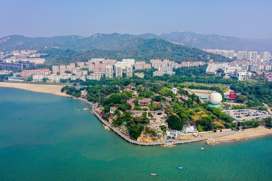 航拍福建廈門胡里山炮臺(tái)