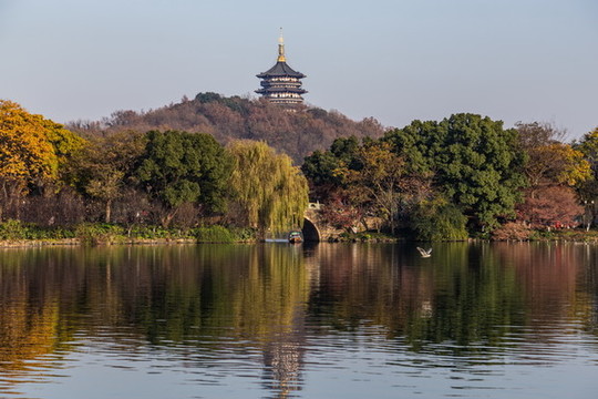 杭州花港觀魚公園秋色