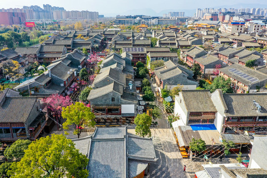 航拍云南昆明官渡古鎮(zhèn)風(fēng)光