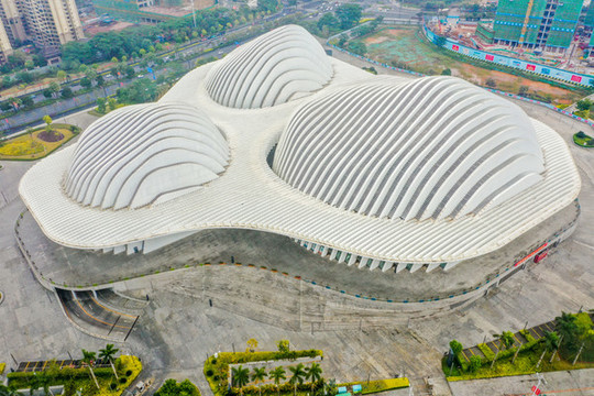航拍廣西文化藝術(shù)中心建筑外景