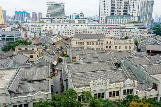 航拍老南寧三街兩巷歷史街區(qū)