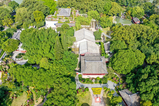 航拍福建福州西湖公園風(fēng)光