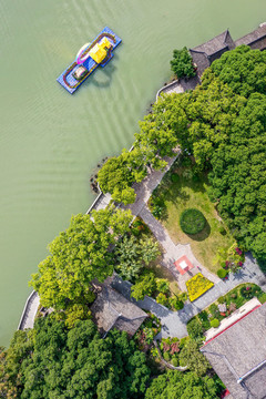 航拍福建福州西湖公園風(fēng)光