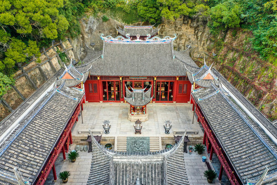 航拍福建福州船政天后宮