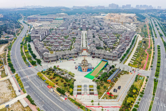 航拍福建福州平潭海壇古城
