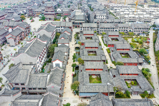 航拍福建福州平潭海壇古城