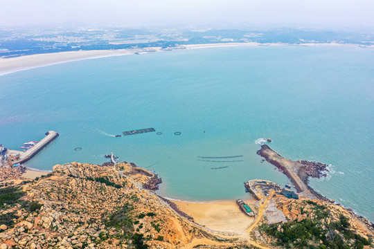 航拍福建福州平潭將軍山老虎山