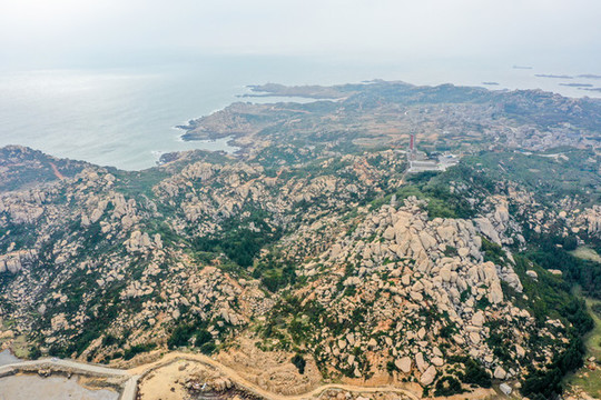 航拍福建福州平潭將軍山老虎山