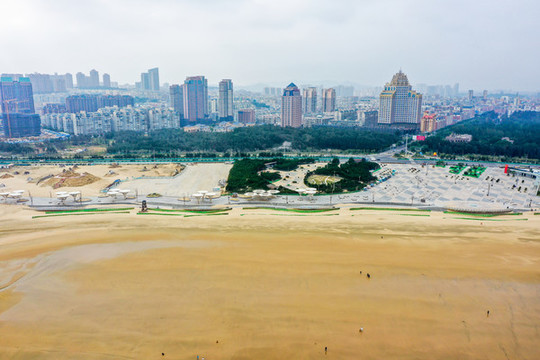 航拍福州平潭龍鳳頭海濱浴場