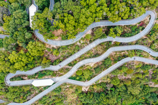 航拍福州城市森林步道福州福道