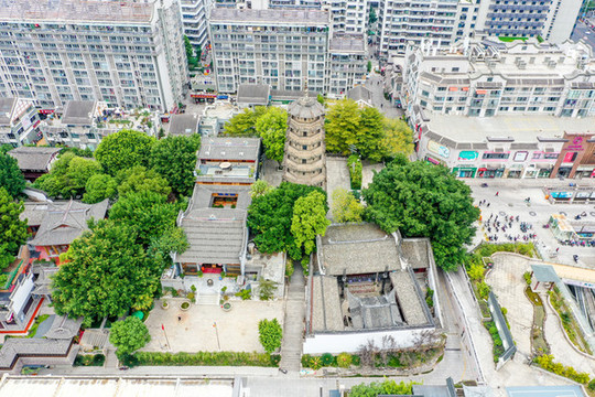 航拍福州烏山烏塔公園石塔寺