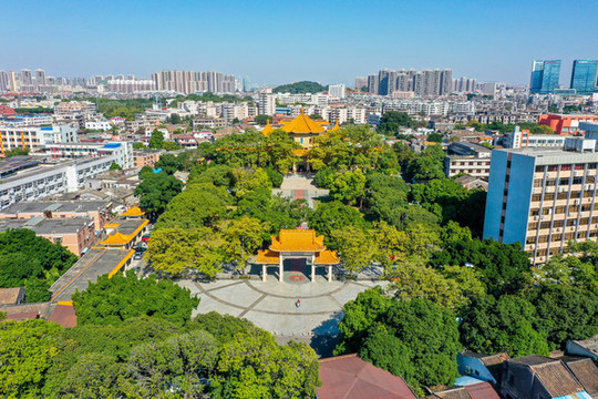 航拍廣東中山孫中山紀(jì)念堂公園