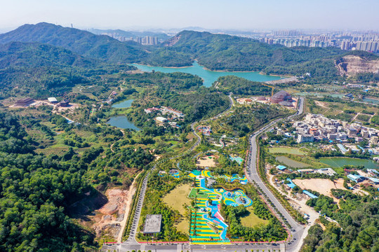 航拍廣東中山市兒童公園