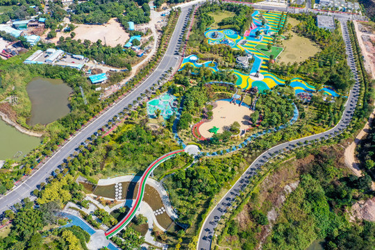 航拍廣東中山市兒童公園