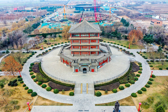 航拍河南溫縣中國(guó)太極拳博物館