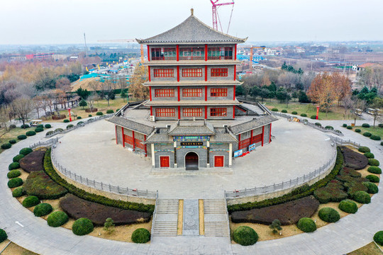 航拍河南溫縣中國(guó)太極拳博物館