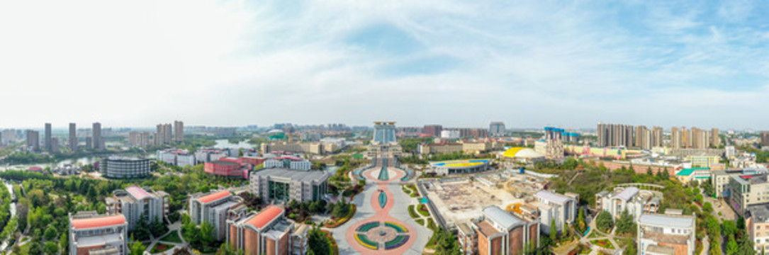 航拍鄭州西亞斯學(xué)院歐式建筑群