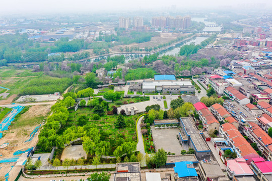 航拍河南新鄭鄭國車馬坑景區(qū)