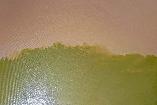 航拍河南鞏義河洛匯流景區(qū)