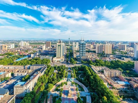 航拍河南洛陽周王城廣場