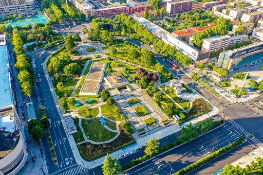 航拍洛陽周王城天子駕六博物館