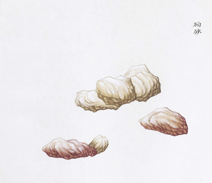 硇砂中草藥國(guó)畫(huà)礦石插畫(huà)