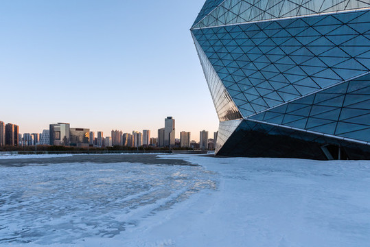 冬天沈陽(yáng)城市廣場(chǎng)建筑