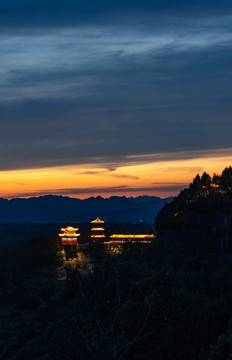 航拍湖南湘西龍山縣太平山素材