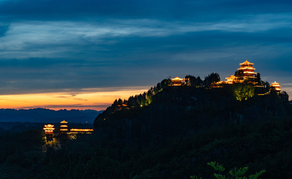 航拍湖南湘西龍山縣太平山素材