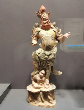 彩繪貼金天王俑