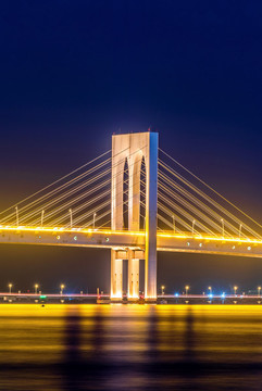 中國澳門西灣大橋夜景風(fēng)光