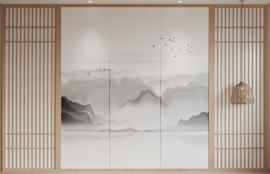 新中式背景墻