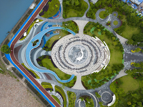 俯瞰滎經(jīng)太極公園