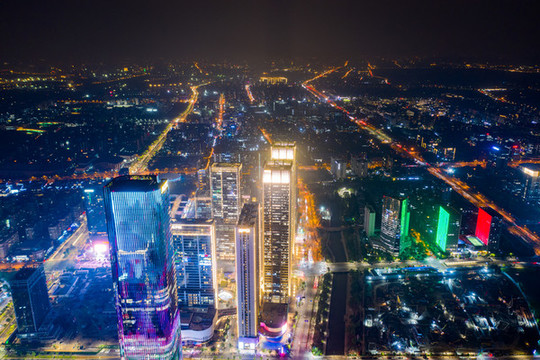 科技未來感城市夜景